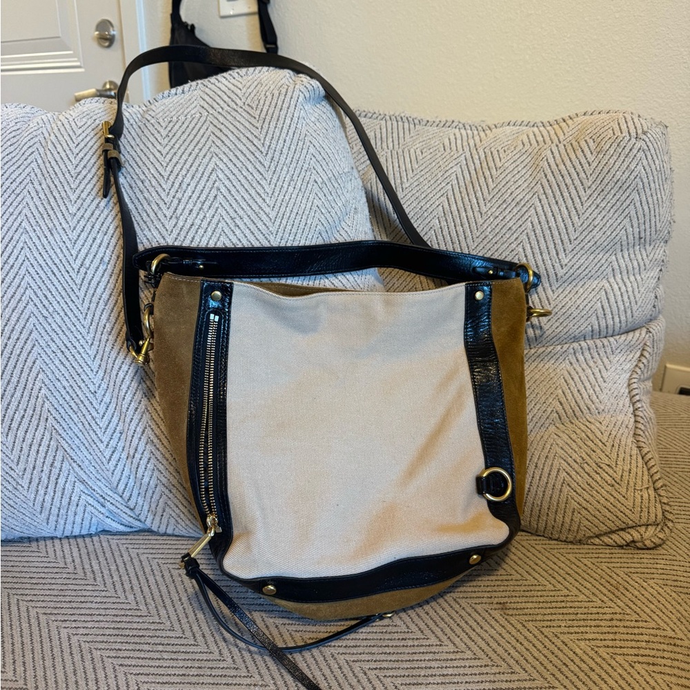 Rebecca Minkoff Black and Tan Hobo Bag